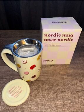 DAVIDsTEA Nordic Mug with Donut Print - Cream & Multi